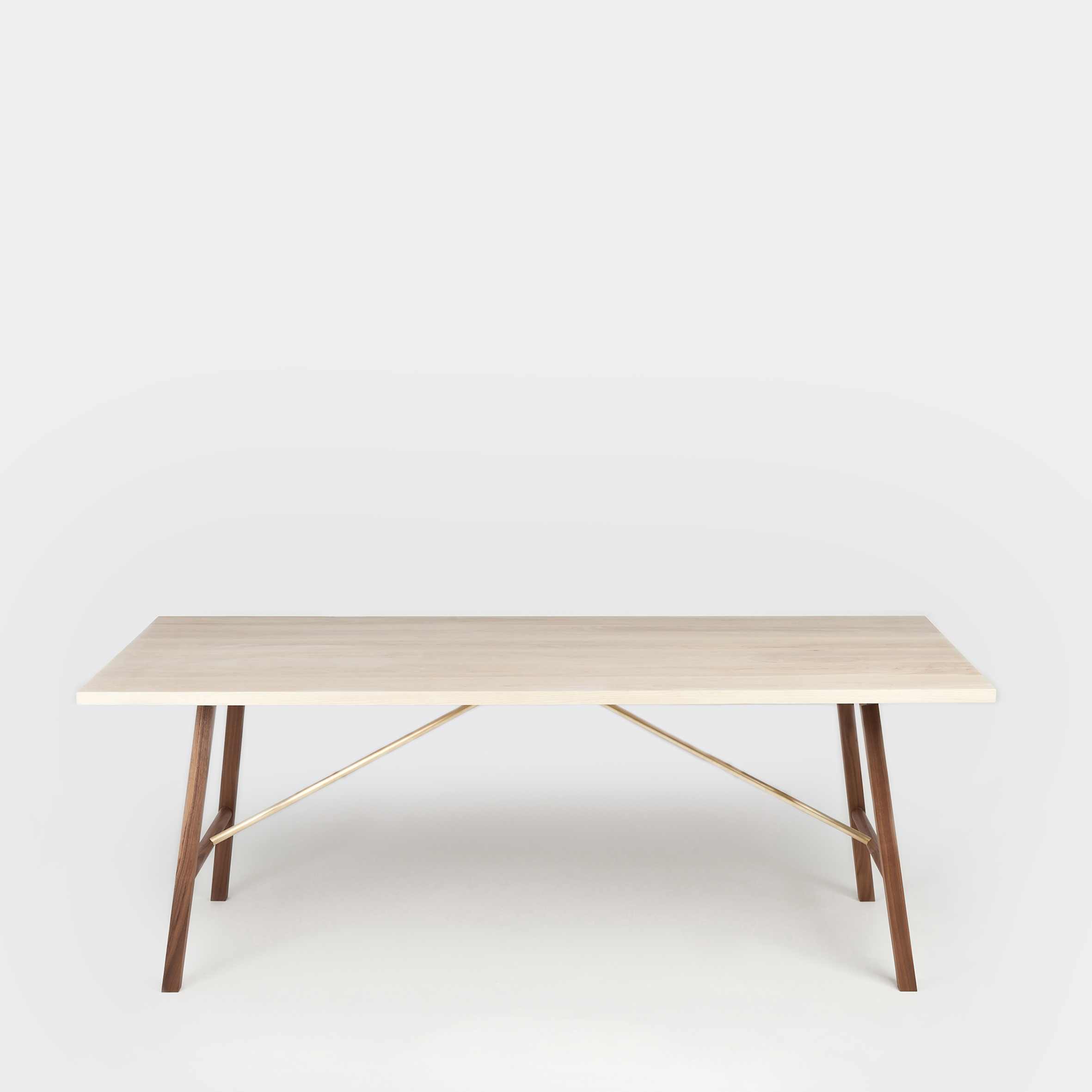 Solid ash and walnut dining table