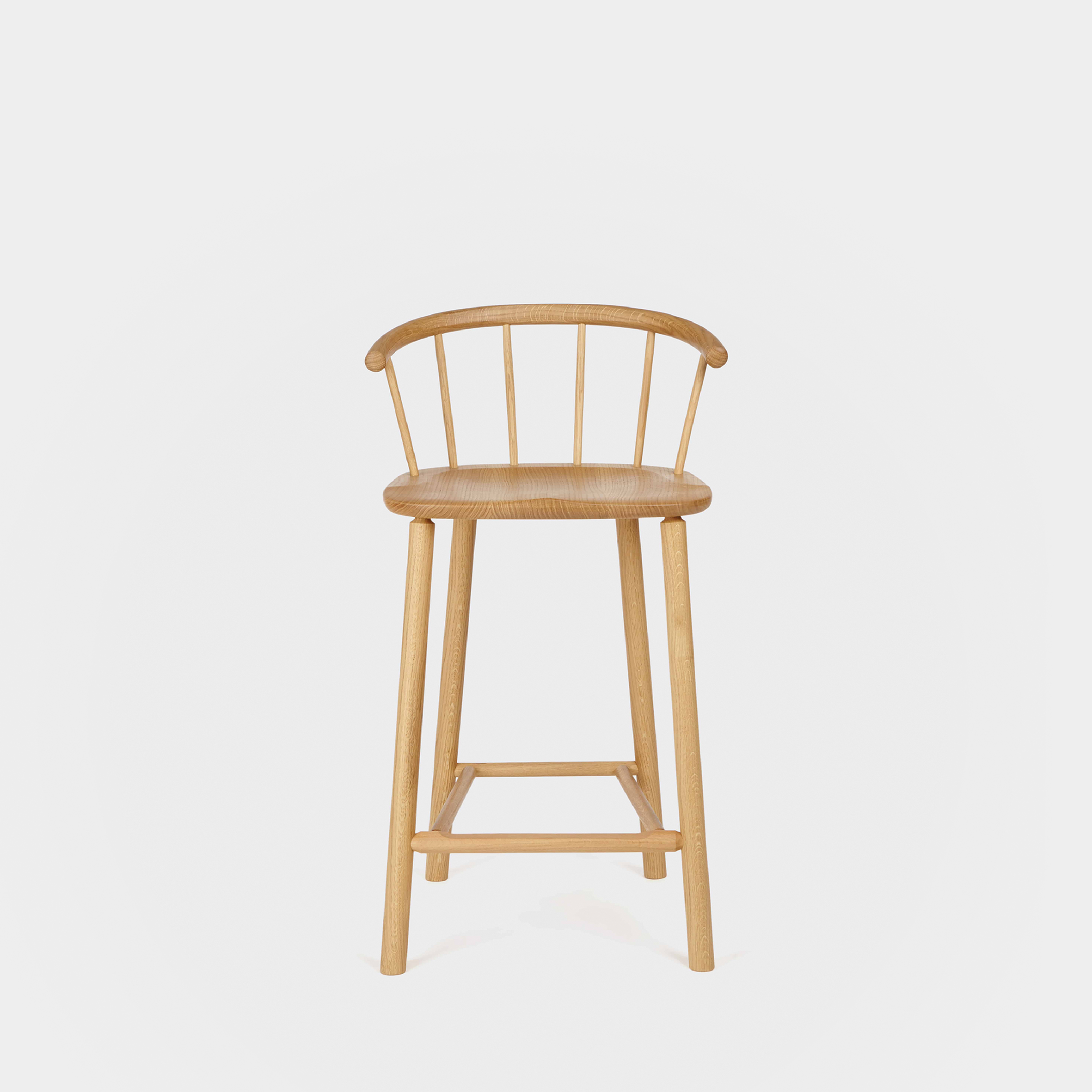 Oak bar stool with back