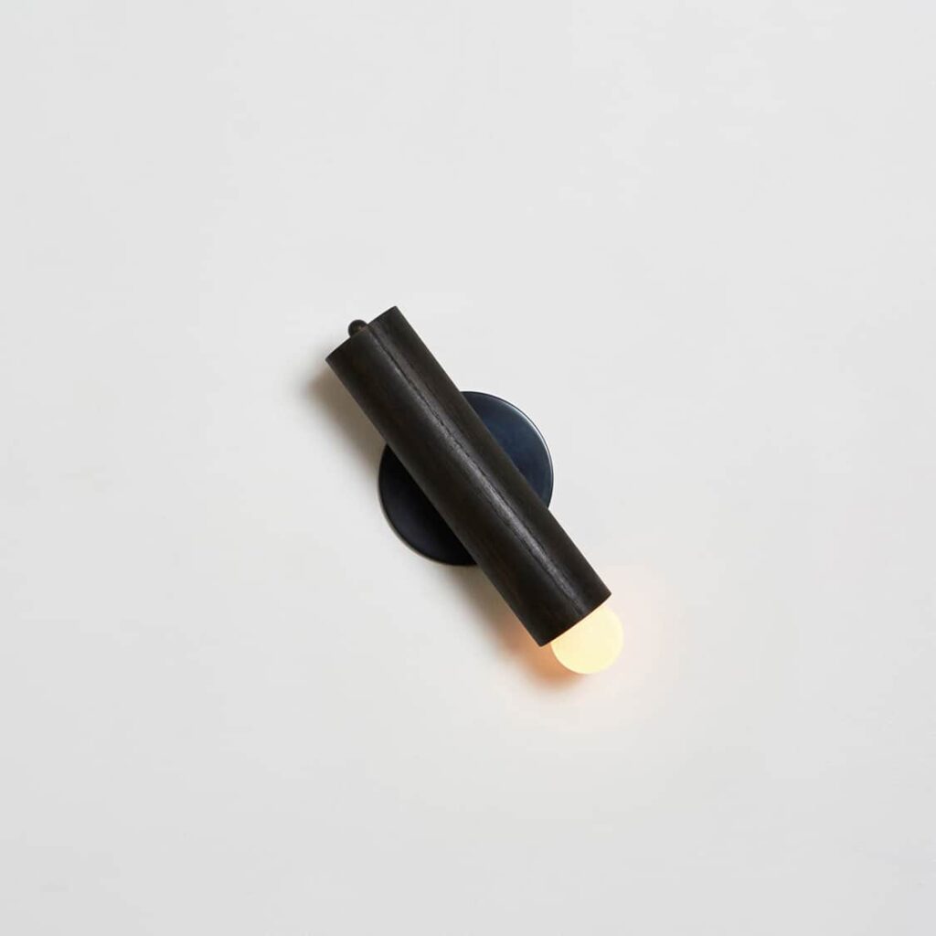 Lodge Sconce Oxidised Oak / Blackened Steel Angled